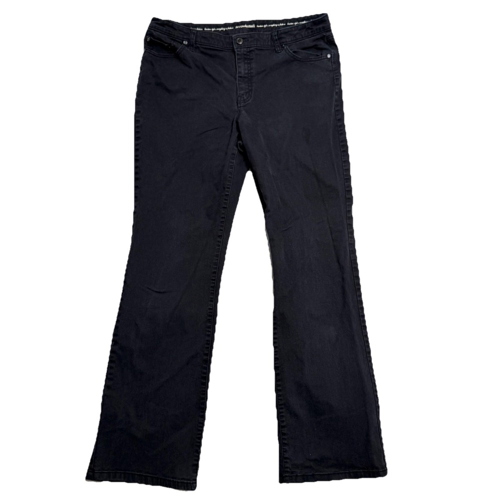 Norma‎ Kamali Straight Leg Jeans Washed Black Soot Sz 12 Average NK383101 Luxury